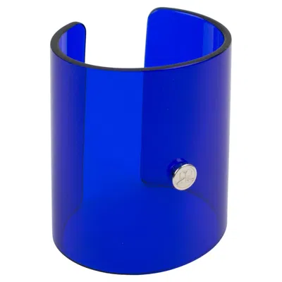 Pre-owned Courrèges Courreges Paris Cobalt Blue Acrylic Lucite Cuff Bangle Bracelet