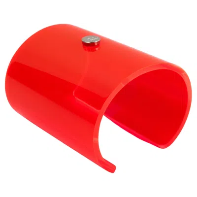 Pre-owned Courrèges Courreges Paris Orange Acrylic Cuff Bangle Bracelet