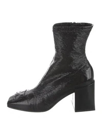 Pre-owned Courrèges Patent Leather Sock Boots In Multi