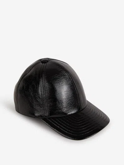Courrèges Patent Logo Cap In Black