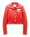 Courrèges Patent Logo-patch Jacket In Red