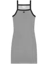 Courrèges Pied-de-poule Contrast Mini Dress Woman Black And White In Cotton