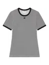 Courrèges Black & White Contrast Houndstooth T-shirt In Black