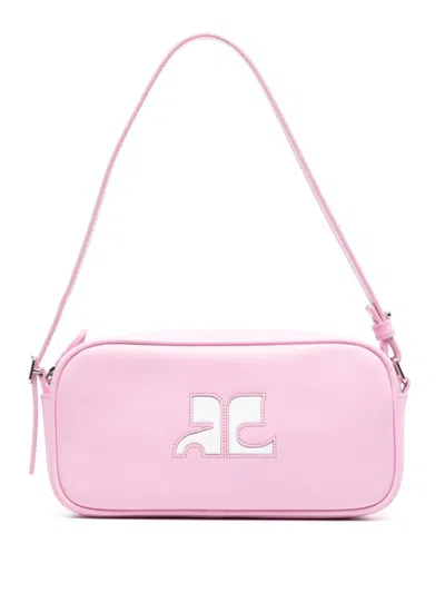 Courrèges Mini Leather Handbag In Pink