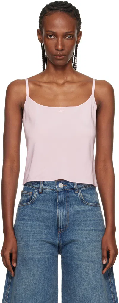 Courrèges Pink Lingerie Silk Top