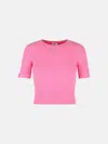 Courrèges Pink Viscose Blend T-shirt In Pink