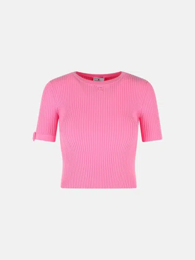 Courrèges Pink Viscose Blend T-shirt