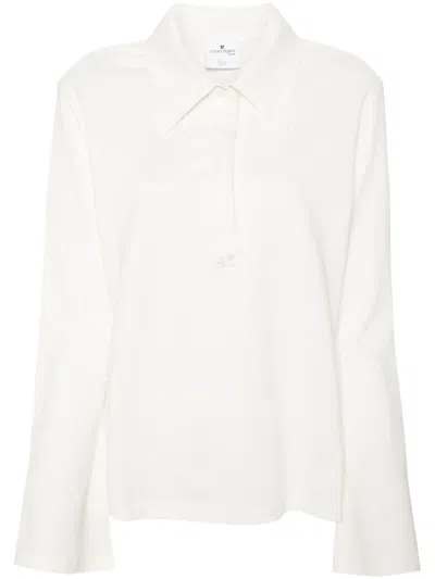 Courrèges Courreges Cotton Piqué Polo Shirt In White