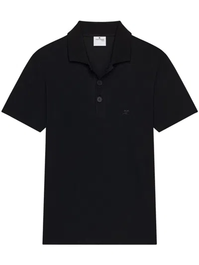Courrèges Piqué Polo Shirt In Black