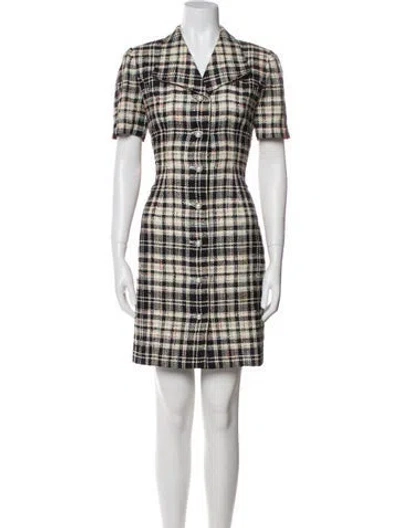 Pre-owned Courrèges Plaid Print Coat In Multi