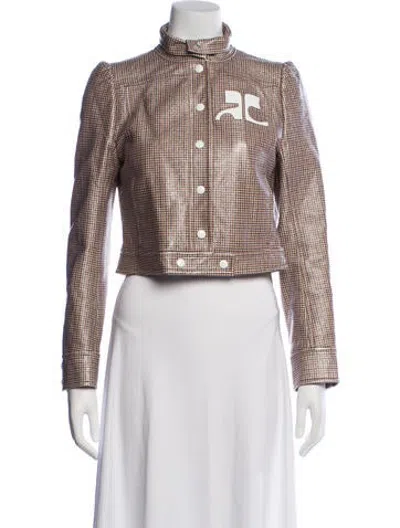 Pre-owned Courrèges Plaid Print Jacket In Multicolor