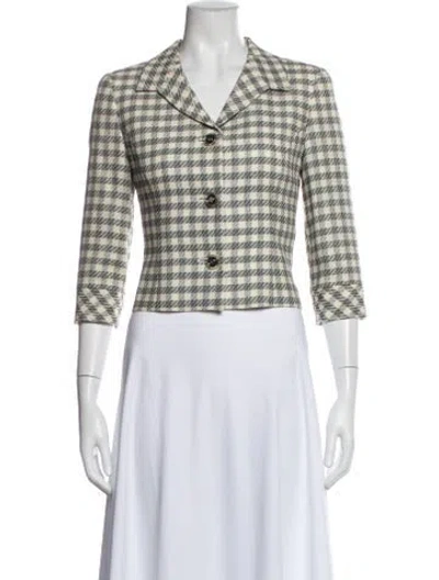 Pre-owned Courrèges Plaid Print Jacket In Neutral