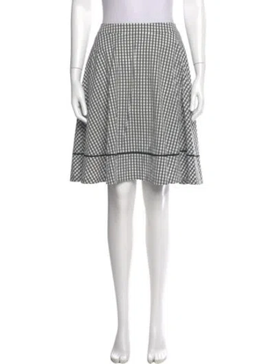 Pre-owned Courrèges Plaid Print Knee-length Skirt In Silver