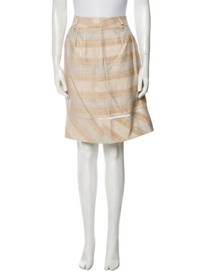 Pre-owned Courrèges Plaid Print Knee-length Skirt In Yellow