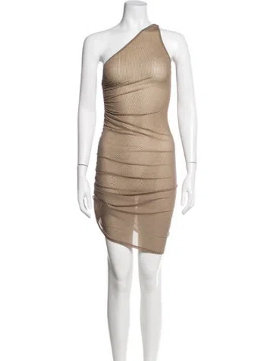 Pre-owned Courrèges Plaid Print Mini Dress In Neutral