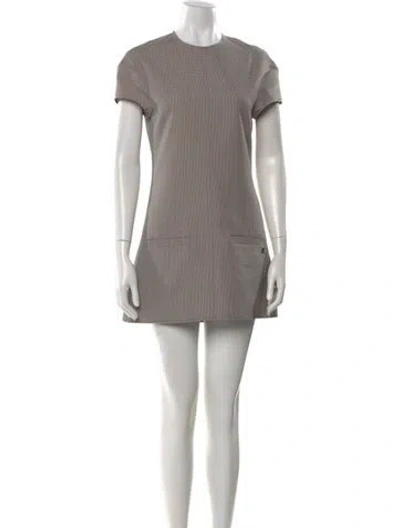 Pre-owned Courrèges Plaid Print Mini Dress W/ Tags In Neutral