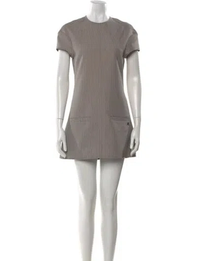 Pre-owned Courrèges Plaid Print Mini Dress W/ Tags In Neutrals