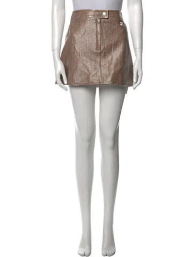 Pre-owned Courrèges Plaid Print Mini Skirt In Brown