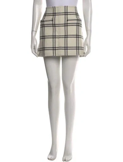 Pre-owned Courrèges Plaid Print Mini Skirt In Gray