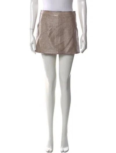 Pre-owned Courrèges Plaid Print Mini Skirt In Neutral