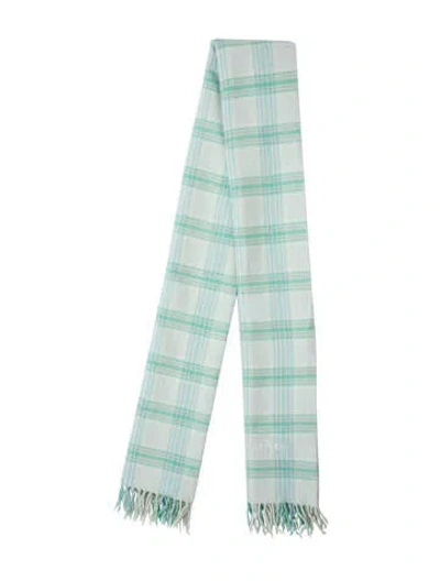 Pre-owned Courrèges Plaid Print Scarf In Green