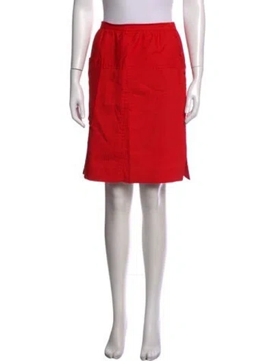 Pre-owned Courrèges Pleated Accents Mini Skirt In Red