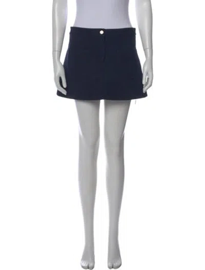 Pre-owned Courrèges Pleated Accents Mini Skirt W/ Tags In Blue