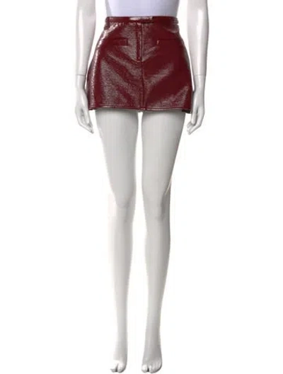 Pre-owned Courrèges Pleated Accents Mini Skirt W/ Tags In Red