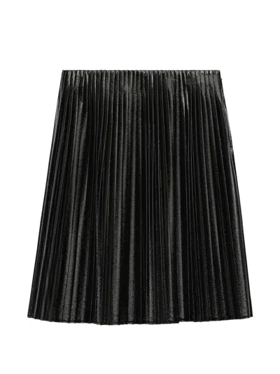 Courrèges Pleated Vinyl Mini Skirt In Black