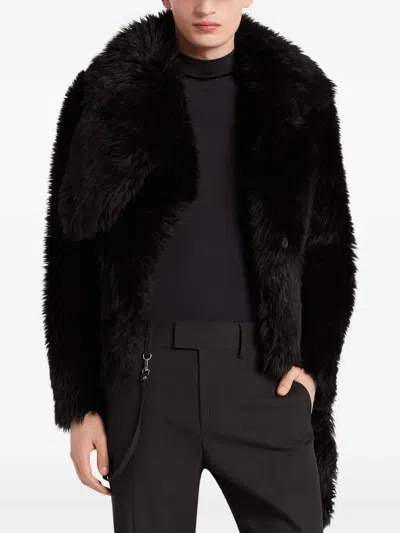 Courrèges Courregès Plush Short Jacket In Black