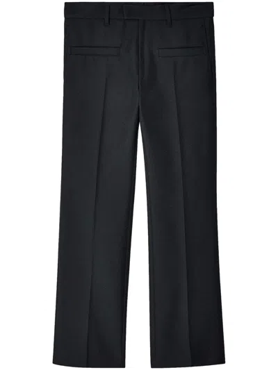 Courrèges Poches Pressed-crease Twill Trousers In Schwarz