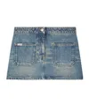 Courrèges Pocket Denim Miniskirt In Gray