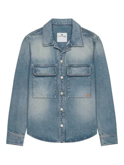 Courrèges Pocket Denim Shirt In Animal Print