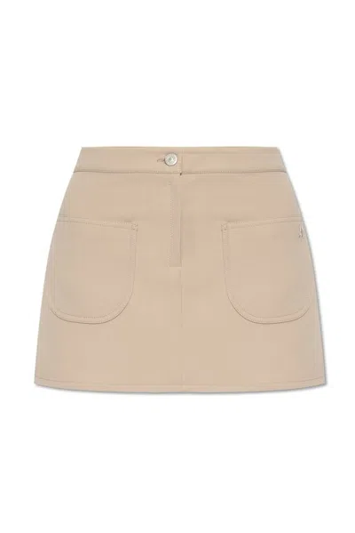 Courrèges Courreges Women Mini-skirt 2-pockets Twill In Beige