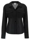 Courrèges Double Pocket Collared Shirt With Cuffed Sleeves In Black