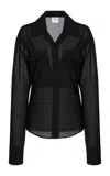 Courrèges Pocketed Cotton Shirt In Black