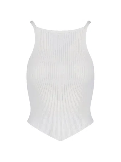 Courrèges Pointed-hem Top In White