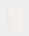 Courrèges Holistic Rib Knit Viscose Blend Tank Top In White