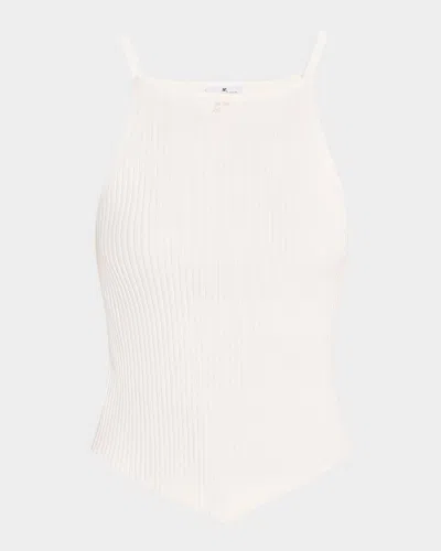 Courrèges Holistic Rib Knit Viscose Blend Tank Top In White