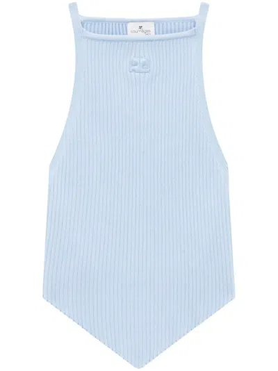Courrèges Geripptes Oberteil In 7005 Sky