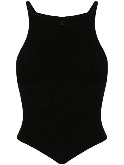 COURRÈGES POINTY RIB KNIT TANK TOP