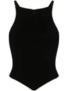 Courrèges Courreges Women Pointy Ribbed Knit Tank Top In Black  
