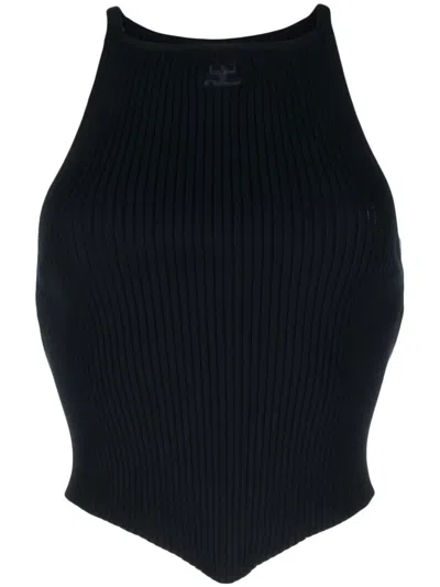 COURRÈGES POINTY RIB-KNIT TANK TOP