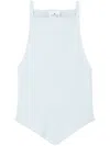 Courrèges Pointy Ribbed Tank Top In Blue
