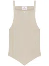 Courrèges Pointy Rib-knit Tank Top In White