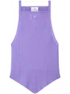 Courrèges Pointy Ribbed Tank Top In Purple