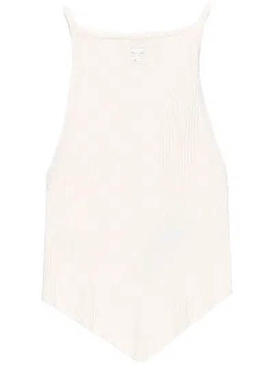 COURRÈGES POINTY RIB-KNIT TANK TOP