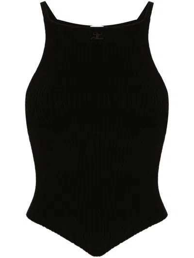 COURRÈGES POINTY RIBBED KNIT TANK TOP