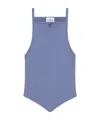 Courrèges Pointy Ribbed-knit Tank Top In Dusk Blue