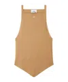 Courrèges Pointy Ribbed Tank Top In Nude